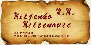 Miljenko Miltenović vizit kartica